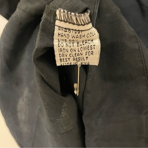 Giovanni Uomo 100% Linen Mens 2X Shirt Golf Beach Cool Vacation Black-Washed - Picture 4 of 6